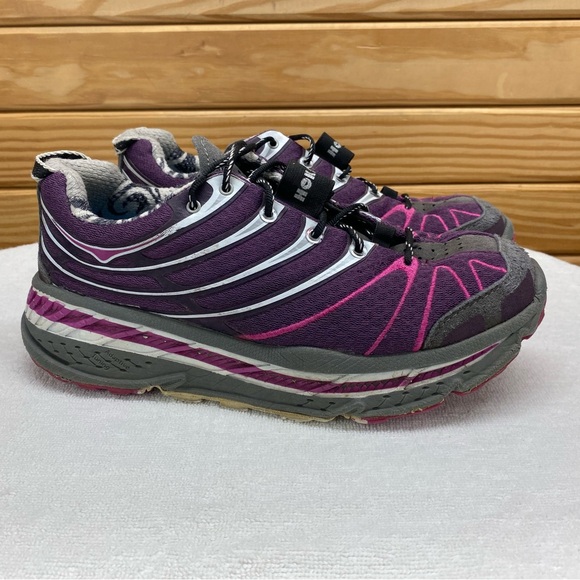 Hoka One One Womens 8.5 US Stinson Trail Running Shoes Purple Gray F10014A - Picture 9 of 11